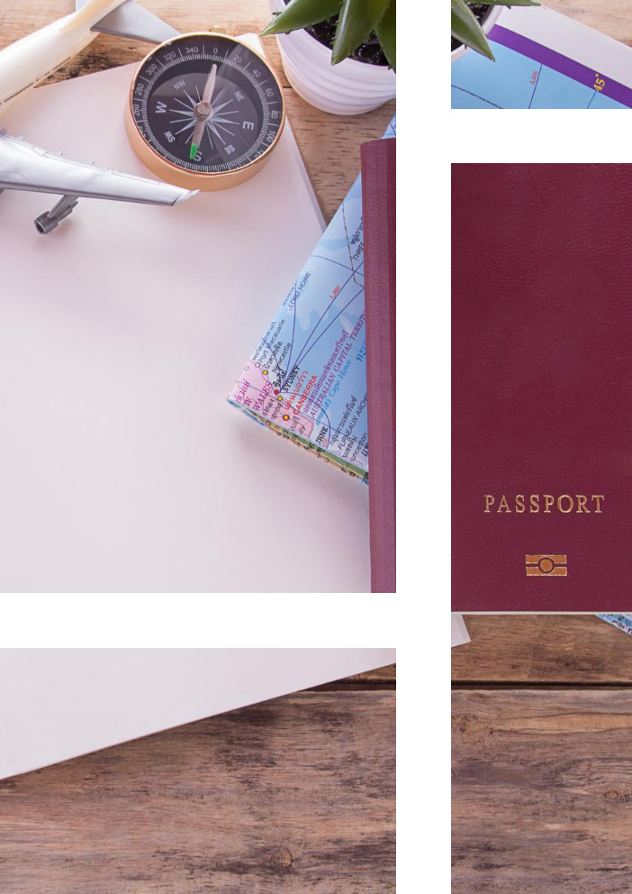 Abogados especialistas en tramitación de nacionalidad española y trámites con extranjería en Sevillla. Foto con pasaporte, mapa y avión.